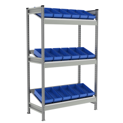 Стеллаж металлический СТ-023 с наклонными полками 2000x1200x585 [13712]