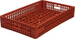 Ящик пластиковый перфорированный, 740x465x145 мм, 30 л, красный [401]