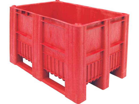 Крупногабаритный сплошной пластиковый контейнер на полозьях Big Box, 1200х800х740 мм, красный [1200800740-00]