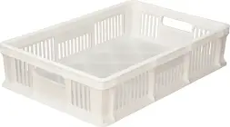 Ящик пластиковый перфорированный, 600×400×140 мм, 27 л, белый [705.01.01 М]