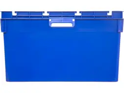 Ящик пластиковый сплошной, 600x400x340 мм, 60 л, синий [4-6434-1]