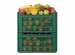 Ящик пластиковый перфорированный, 500x300x264 мм, 39,6 л, зеленый [112]