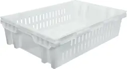 Ящик пластиковый перфорированный, 600x400x152 мм, 27 л, зеленый [403]