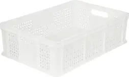 Ящик пластиковый перфорированный, 600×400×180 мм, 35 л, белый [706.01.01 М]