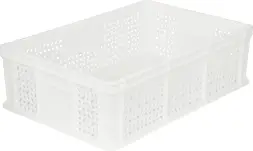 Ящик пластиковый перфорированный, 600×400×180 мм, 35 л, белый [706.01.02 м]