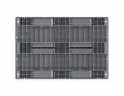 Паллет (поддон) пластиковый перфорированный на 3-х полозьях, 1210х810х160 мм, серый [02.106.91]