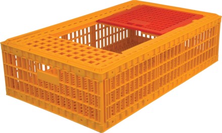 Ящик с крышкой для перевозки живой птицы 311, 970х570х270 мм, жёлтый