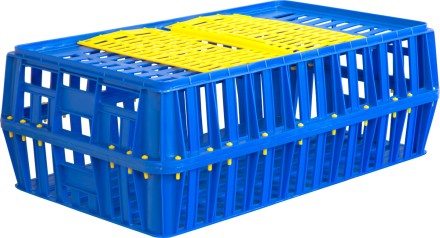 Ящик перфорированный для перевозки живой птицы 312, 850х500х300 мм, синий