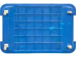 Ящик пластиковый сплошной с накладной крышкой, 710x500x455 мм, 122 л, синий [425 нк]