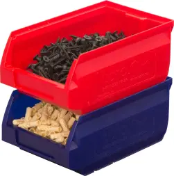 Ящик (лоток) пластиковый сплошной, 170x105x75 мм, 1.34 л, синий [5001]