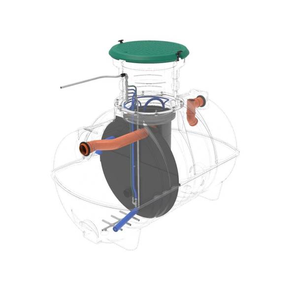 Автономная канализация Rostok Ground 6 с горловиной 600 мм и принудительным отведением, 2800л, черный [5042.2800.899.002]