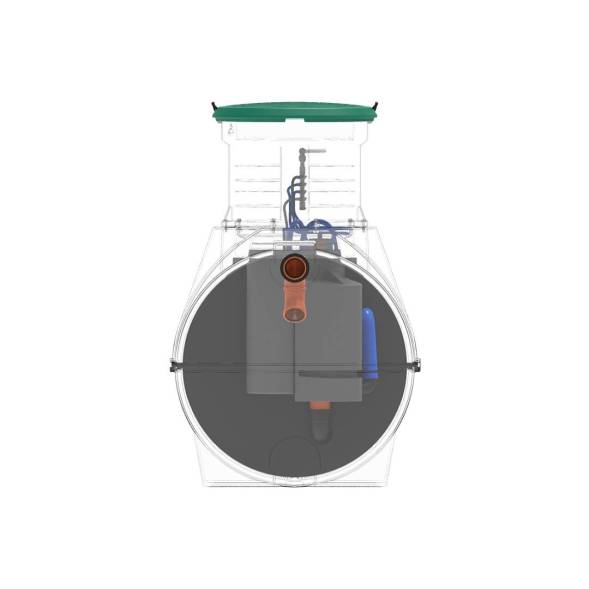 Автономная канализация Rostok Ground 6 с горловиной 600 мм и принудительным отведением, 2800л, черный [5042.2800.899.002]