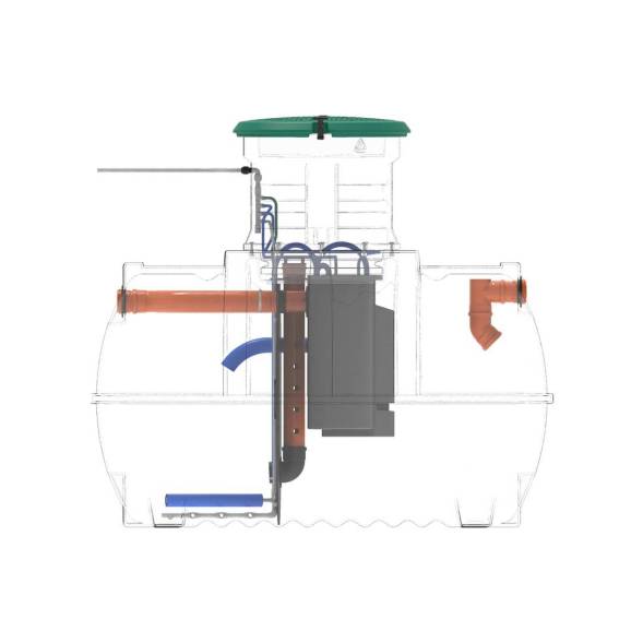Автономная канализация Rostok Ground 6 с горловиной 600 мм и принудительным отведением, 2800л, черный [5042.2800.899.002]