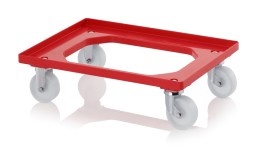 Тележка для ящиков с колёсами из полиамида RO 64 PA BO, красного цвета